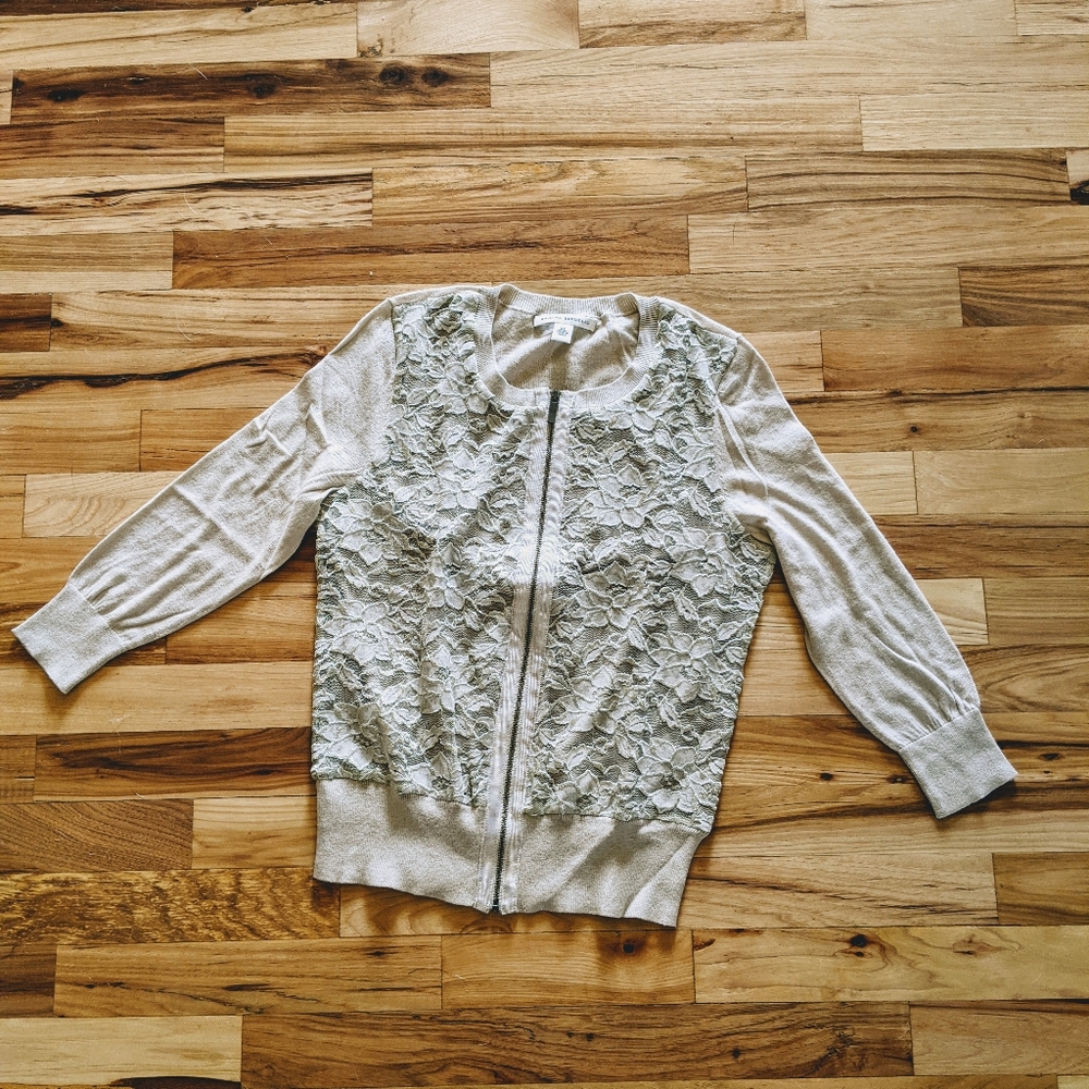 NWT XS Banana Republic beige lace cardigan